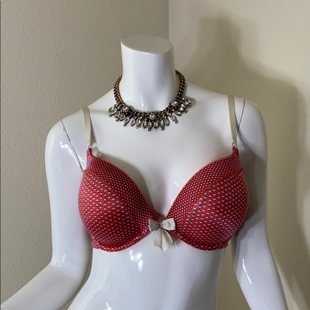 Aerie Drew Push-Up Bra, Orange, Blue & White, 34D